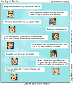 Nunca digas en twitter.